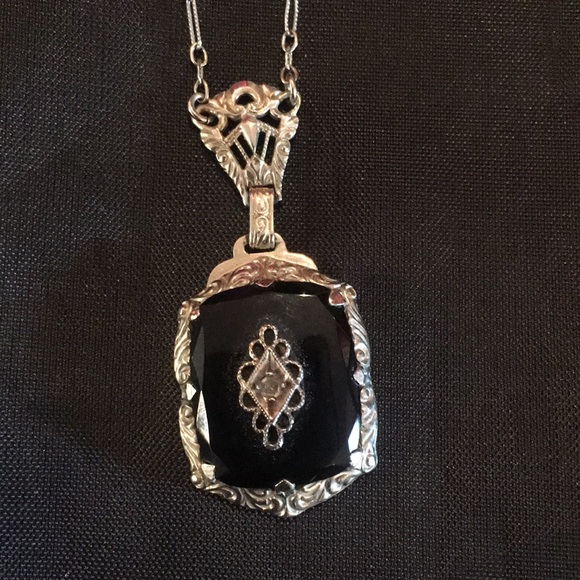 Vintage 14kt white gold necklace - Picture 3 of 5